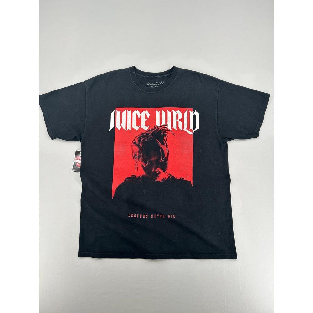 Juice Wrld Legends Never Die Graphic T-Shirt Mens XL Black Short Sleeve Tee